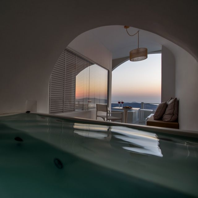 View of Senior Suite With Private Hot Tub And Sunset View | Nefeles Suites
